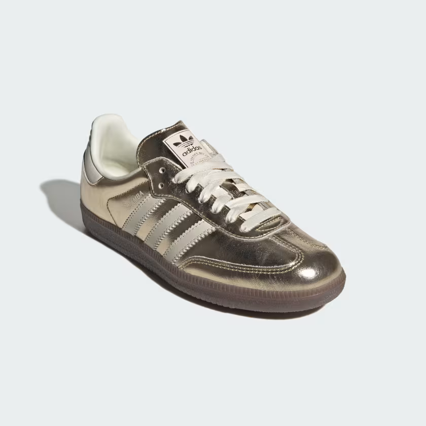 Adidas Samba OG Shoes Gold Metallic / Off White / Gum