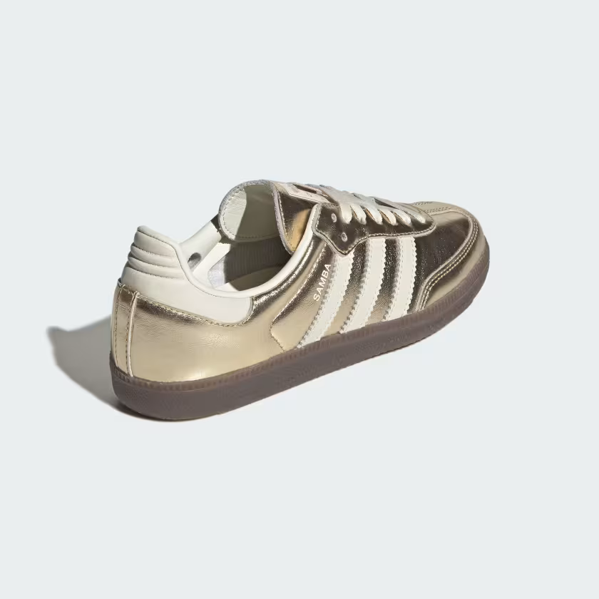 Adidas Samba OG Shoes Gold Metallic / Off White / Gum