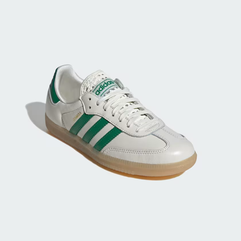 Adidas Samba OG Shoes Off White / Green / Gold Metallic