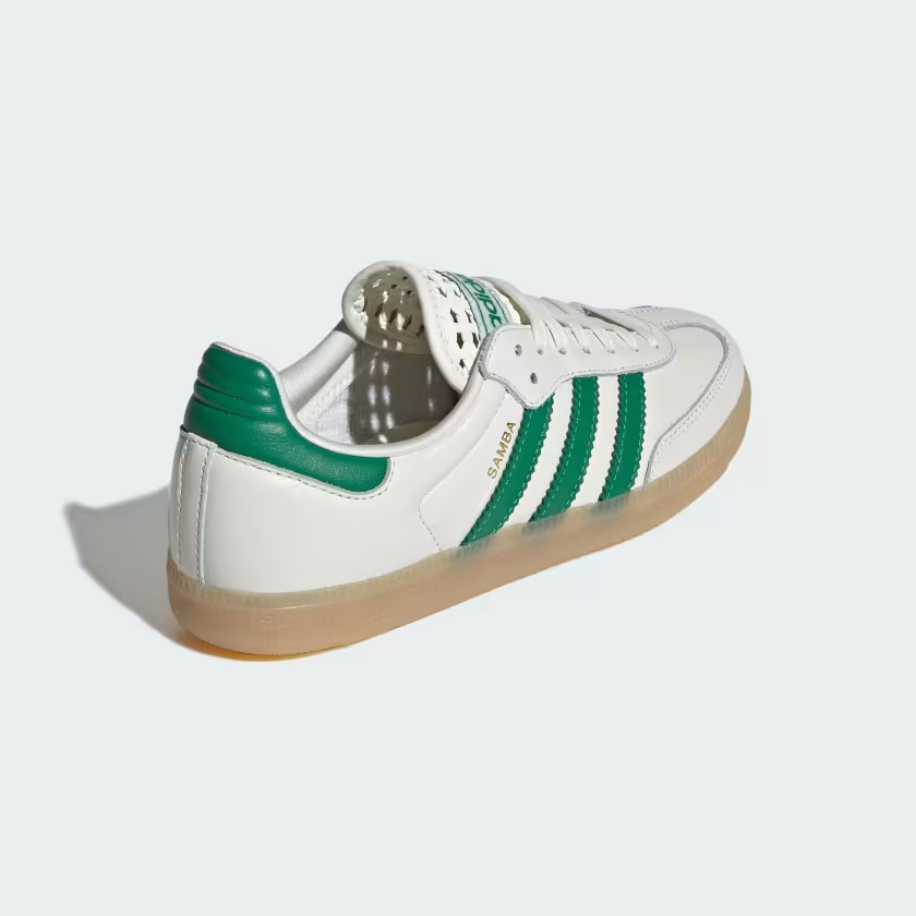Adidas Samba OG Shoes Off White / Green / Gold Metallic