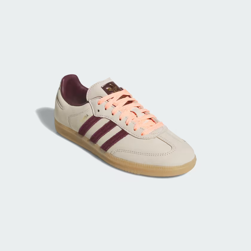 Adidas Samba OG Shoes  Wonder White / Maroon / Frozen Turbo