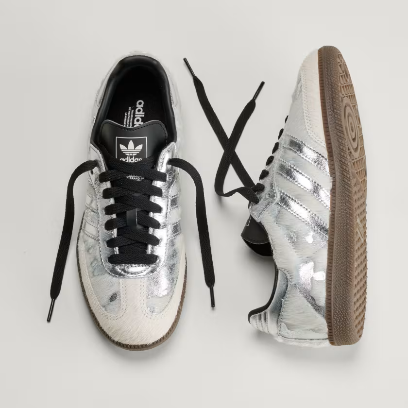 Adidas Samba OG Shoes Cream White / Silver Metallic / Core Black