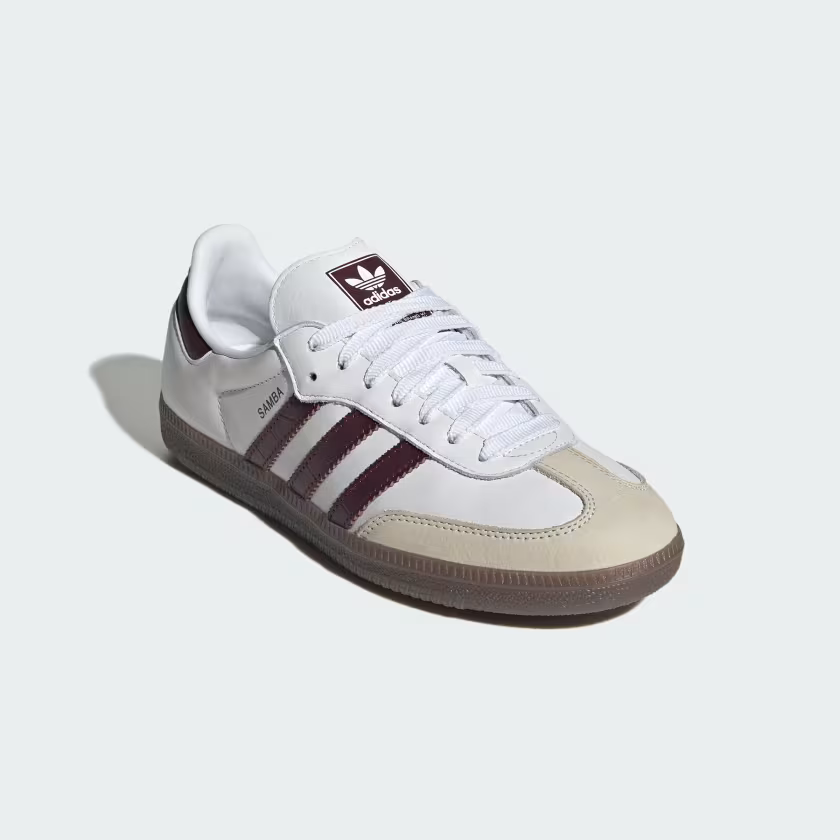 Adidas Samba OG Shoes Cloud White / Maroon / Gum