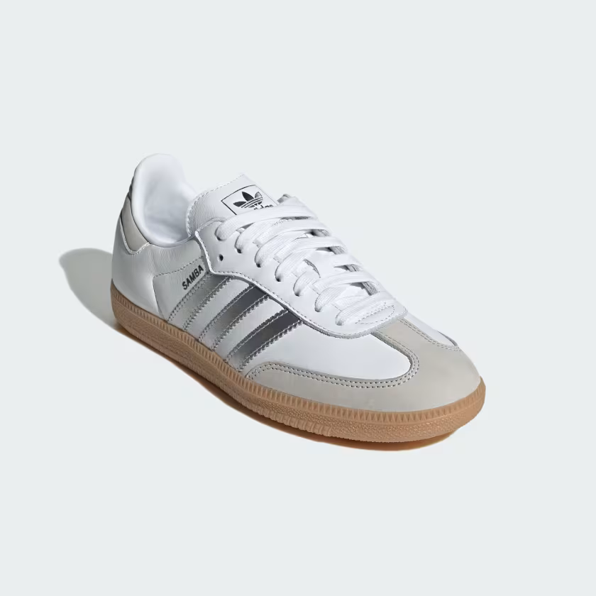 Adidas Samba OG Shoes  Cloud White / Silver Metallic / Grey One