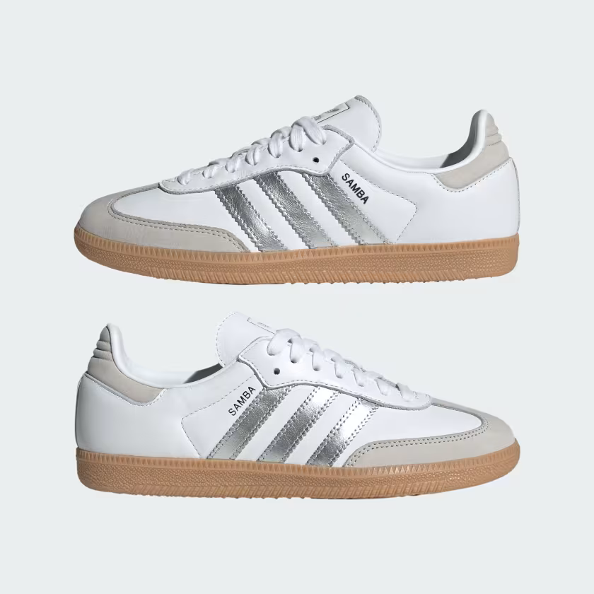 Adidas Samba OG Shoes  Cloud White / Silver Metallic / Grey One